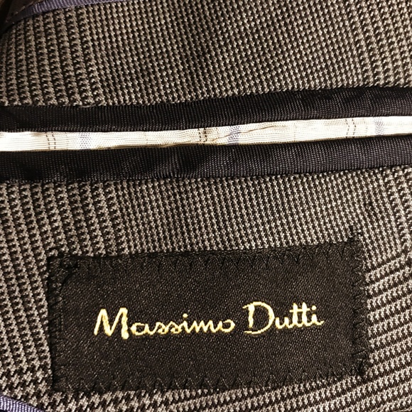 MASSIMO DUTTI HOUNDSTOOTH 100% WOOL SUIT SIZE 46/38 - Picture 6 of 16